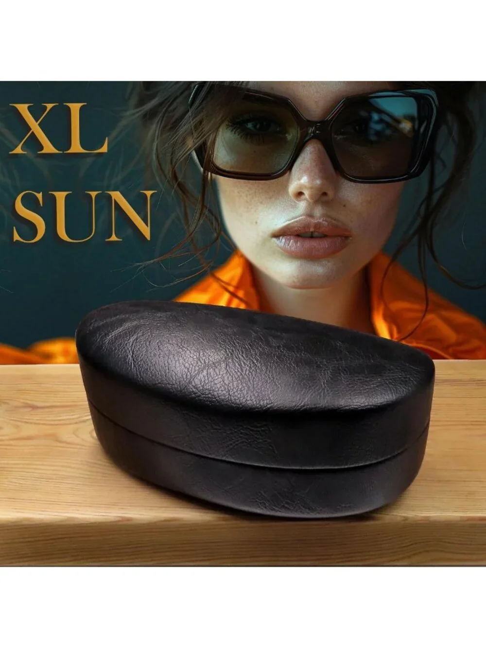 Stylish Large Sunglasses Case with Pouch & Cloth - Hard Shell Eyeglass Holder